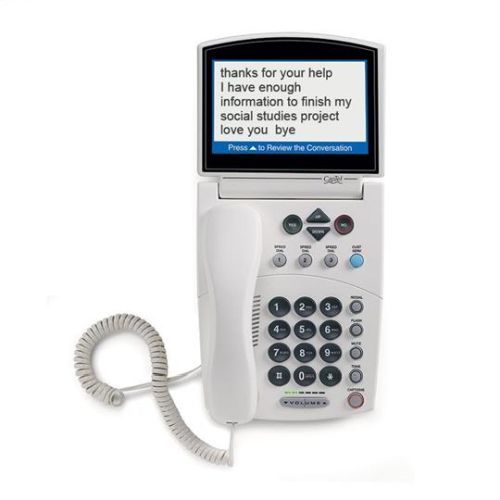 Hamilton Captel 840i with captions displayed on the phone.