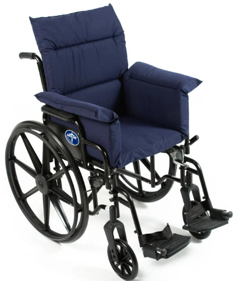 Pressure Reducing Pillow in wheelchair.