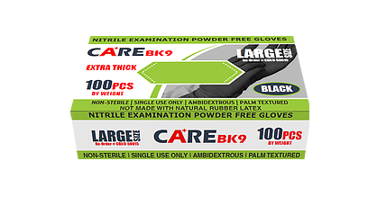Image 2 of TG Medical Care Black 9" Nitrile Powder-Free Gloves