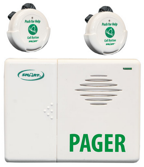 Two Call Buttons and a Wireless Caregiver pager