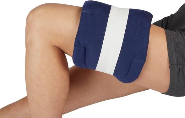 Bed Buddy Wrap on Thigh