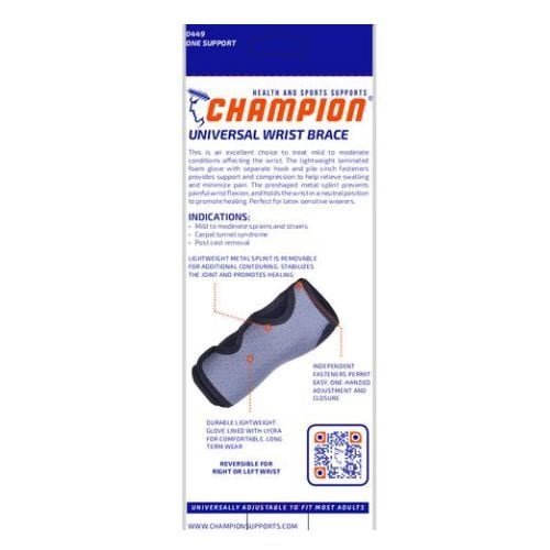 Champion Universal Wrist Brace packaging.