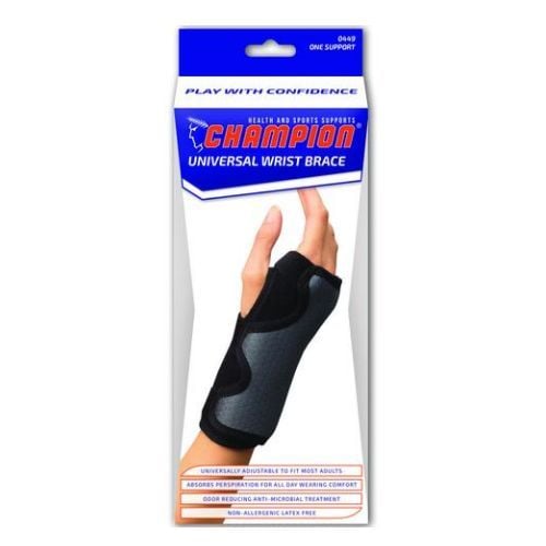 Champion Universal Wrist Brace plastic packaging.