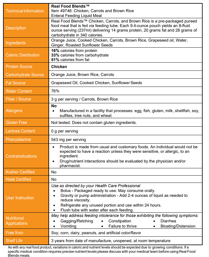 Image 7 of Real Food Blends Tube Feeding Formula