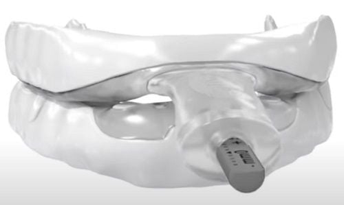 A close-up of the front of the MyTAP device.