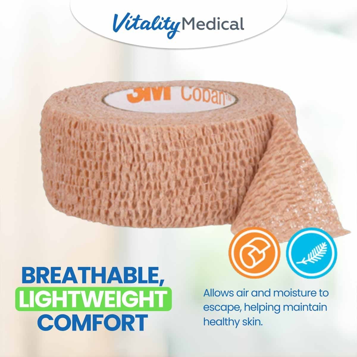 Image 4 of 3M Coban Self-Adherent Wrap Bandage | Sizes: 1, 2, 3, 4, 5, 6 Inch