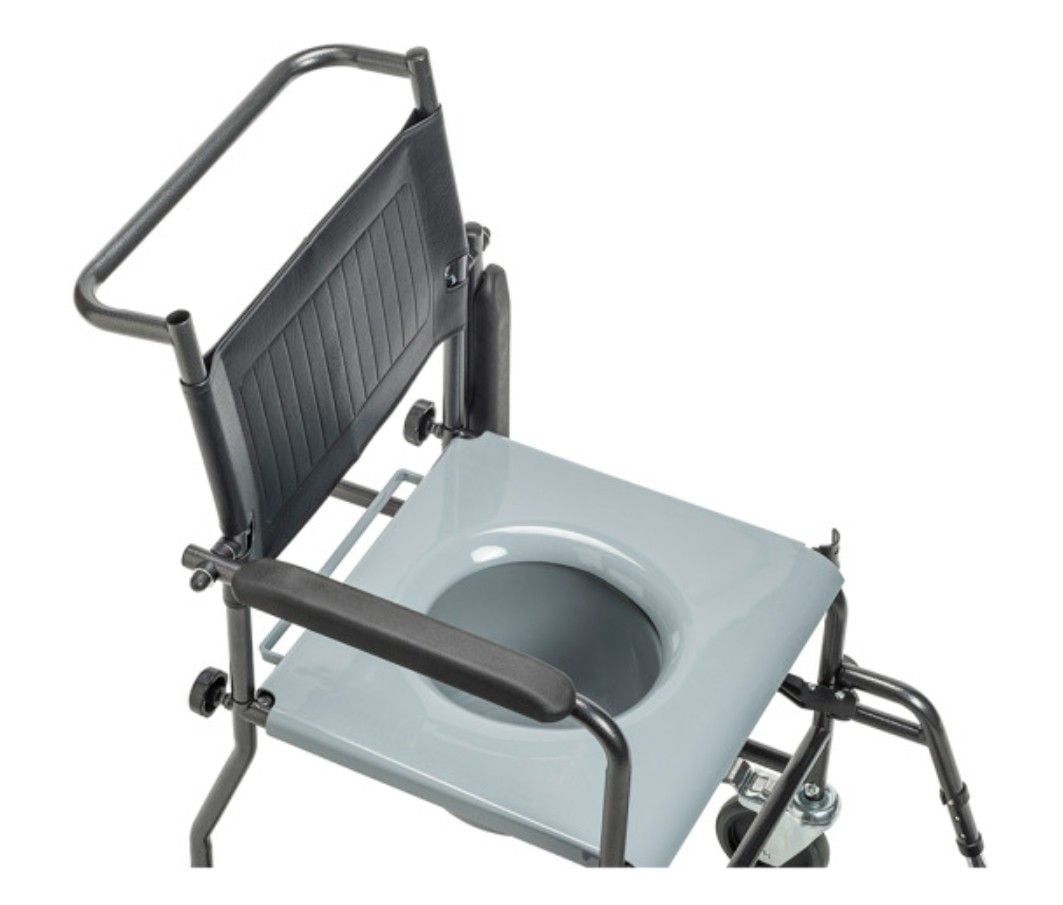 Drive Medical Upholstered Drop Arm Wheeled Commode