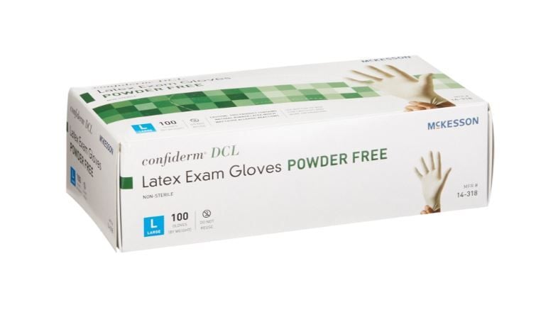 Confiderm DCL Latex Exam Gloves - Large