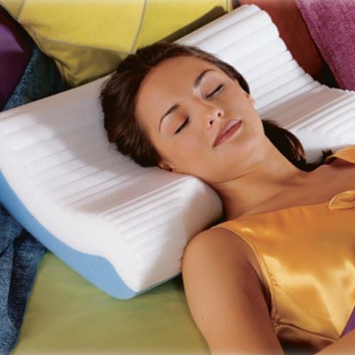 Woman laying on the pillow