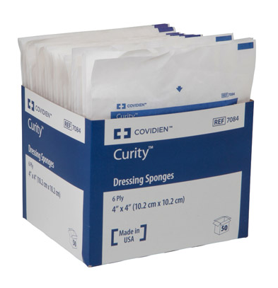 Covidien 7083 Curity 4 x 3 Inch Dressing Sponge 6 Ply, Sterile