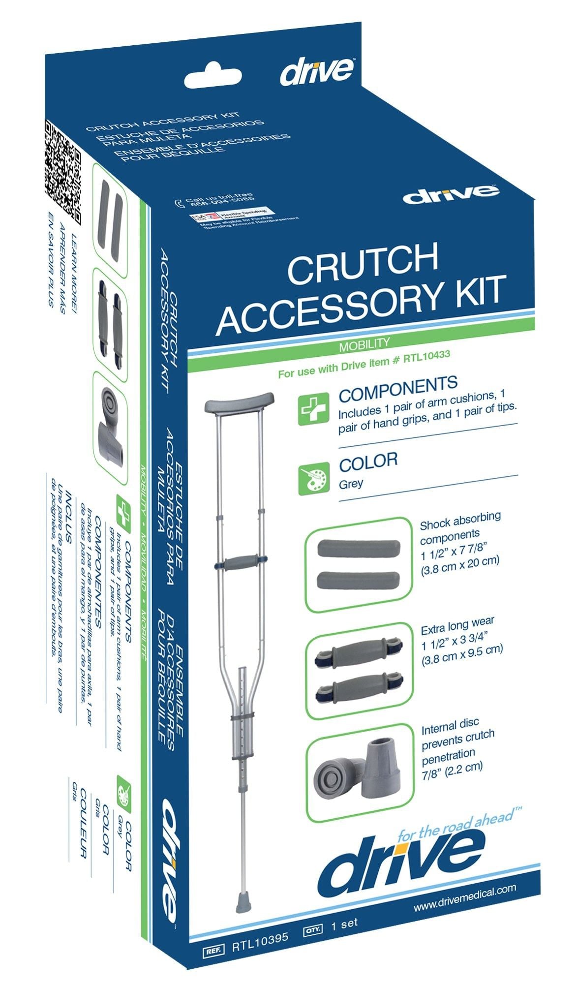 Image 2 of Crutch Accessory Replacement Kit for Universal Crutches