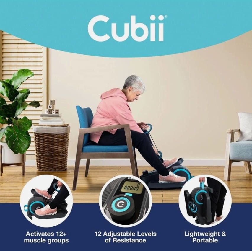 Cubii | Activates 12+ muscle groups | 12 adjustable levels of resistance | Lightweight and portable