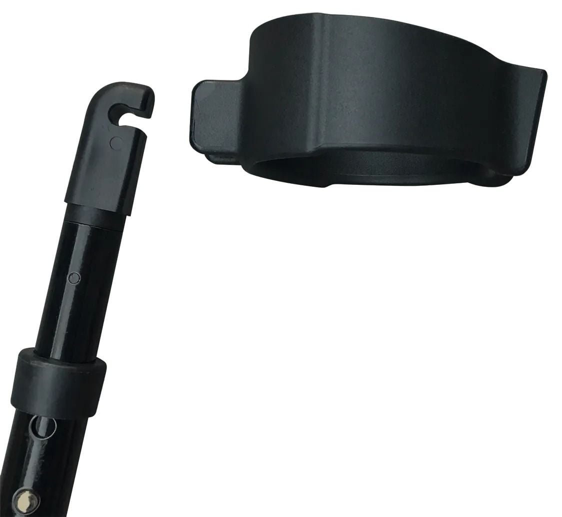 Arm cuff separated from crutch