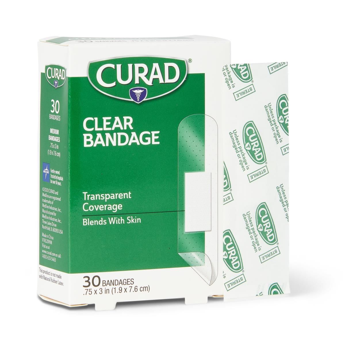 CURAD Clear Adhesive Bandages, 3/4 x 3 in. - CUR44010RBH