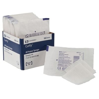 Gauze Sponge Pads, Sterile, 25 Packs of 2
