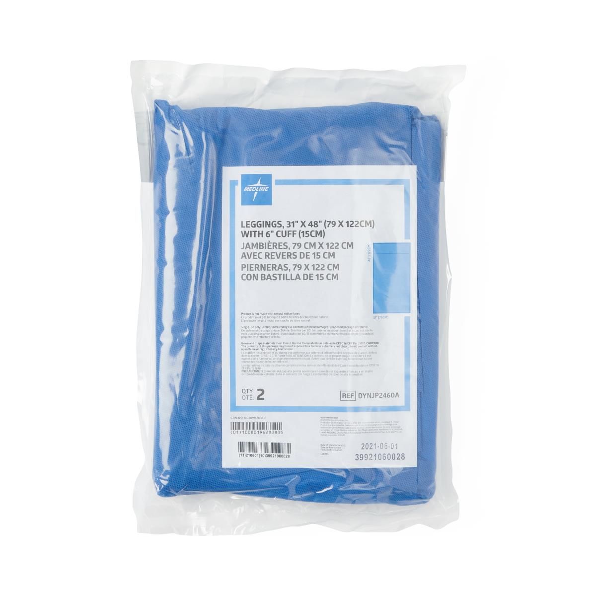 Medline Polypropylene SMS Drape Leggings, 31 x 48 in. to 33 x 51 in.