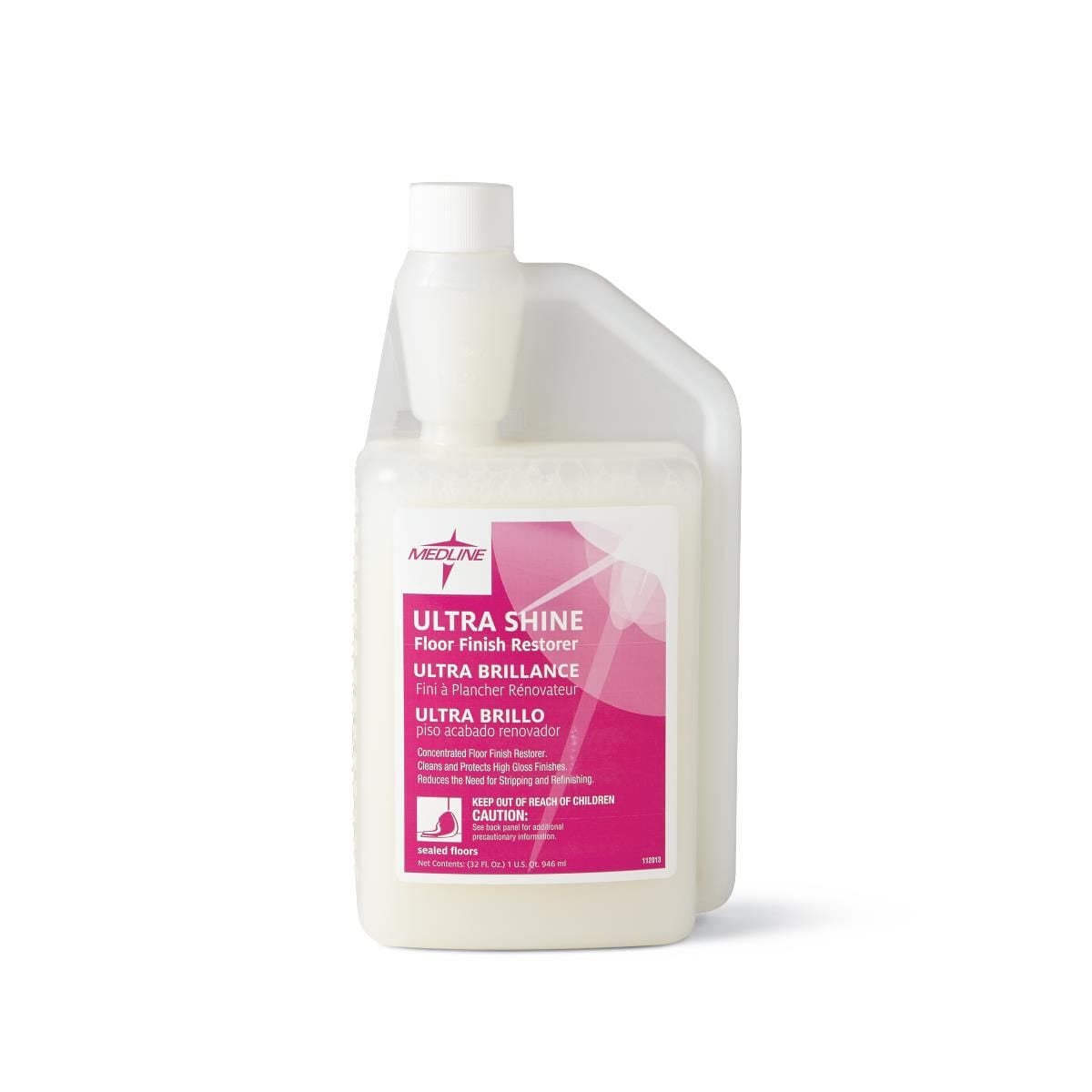 Medline Ultra Shine Floor Finish Restorer, 32 oz. - EVSCHEM590
