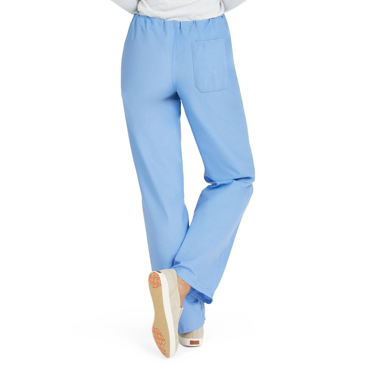Back of scrub pants with integrated pocket