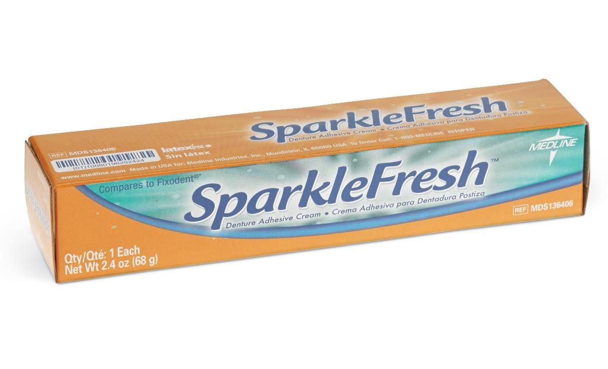 SparkleFresh Denture Adhesive Packaging