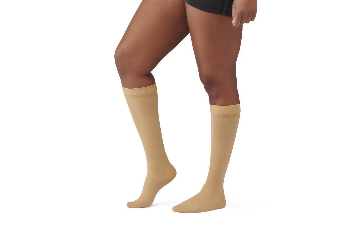 CURAD 8-15 mmHg Closed Toe Knee High Compression Hosiery