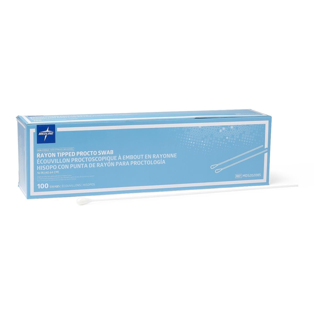 Medline Rayon Tipped Procto Swabs, Nonsterile