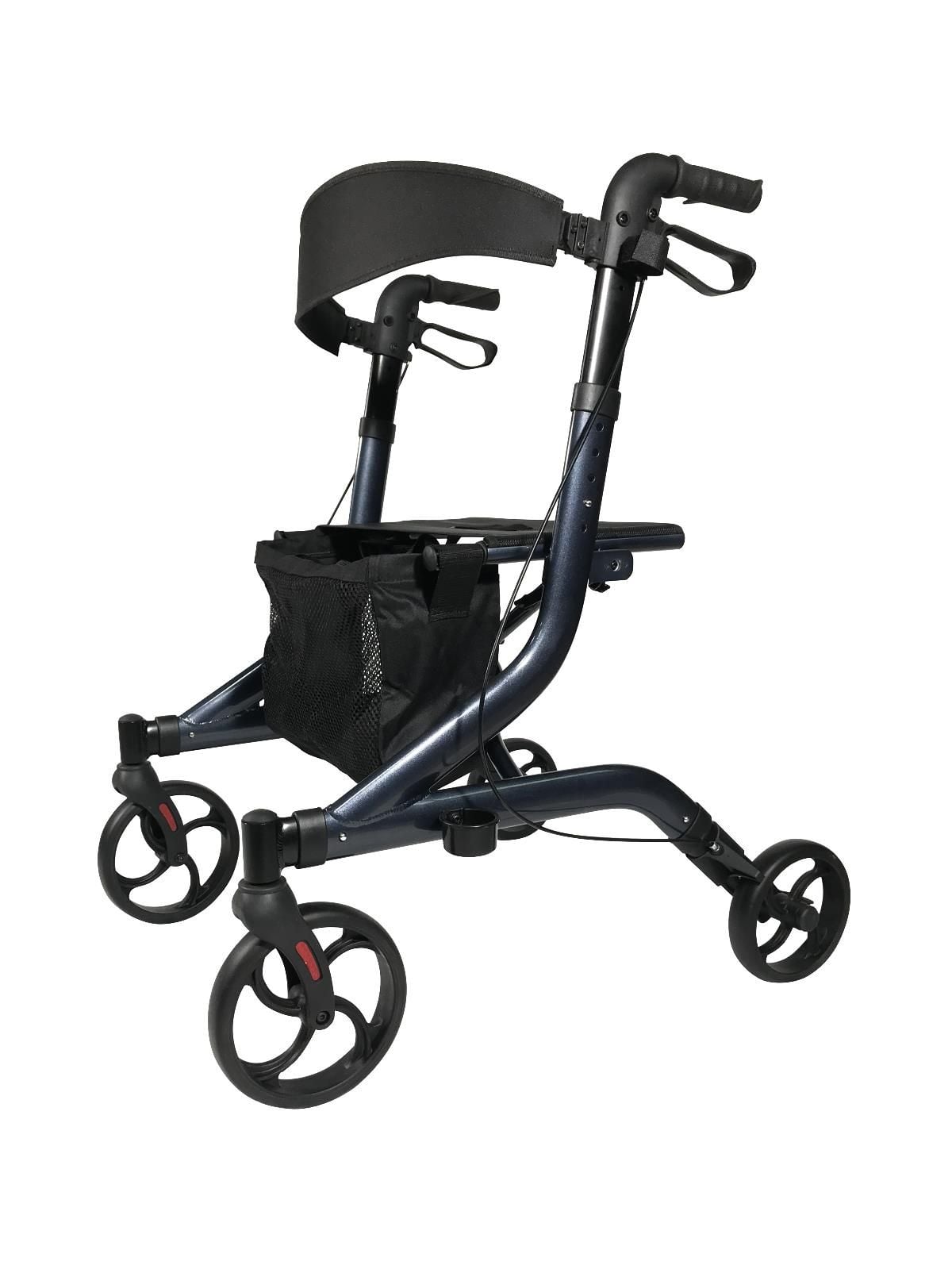 Medline European-Style Aluminum Rollator, Navy Blue - MDS86870ANB