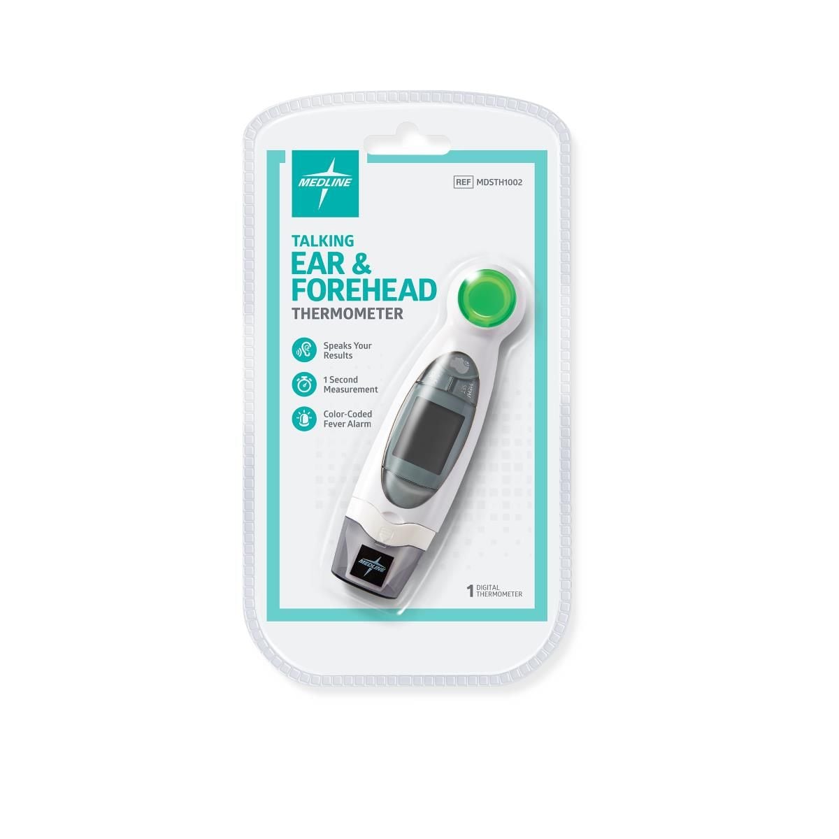 Medline Talking Ear and Forehead Thermometer, Dual Scale - MDSTH1002