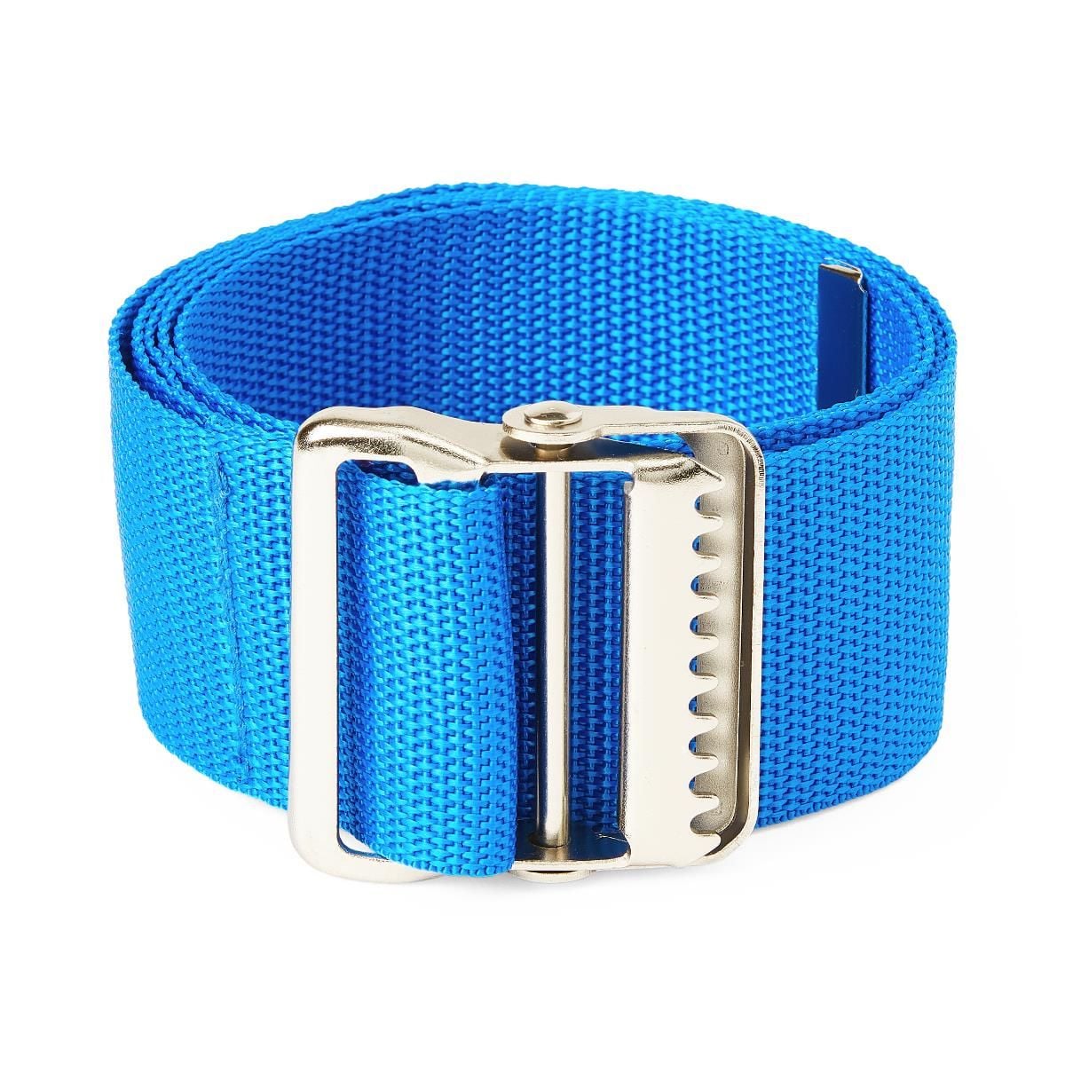 Blue belt with metal buckle