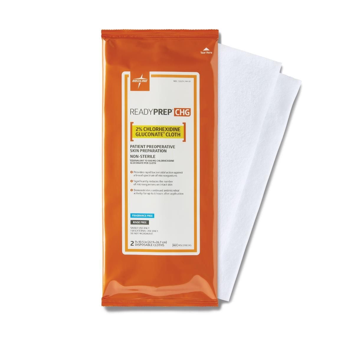Medline ReadyPrep CHG 2% Chlorhexidine Gluconate Cloths, 2 or 6 Cloths/Pack