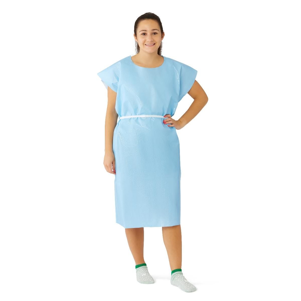 Medline X-Ray Patient Gowns, 30 x 42 in., Blue - NON24354