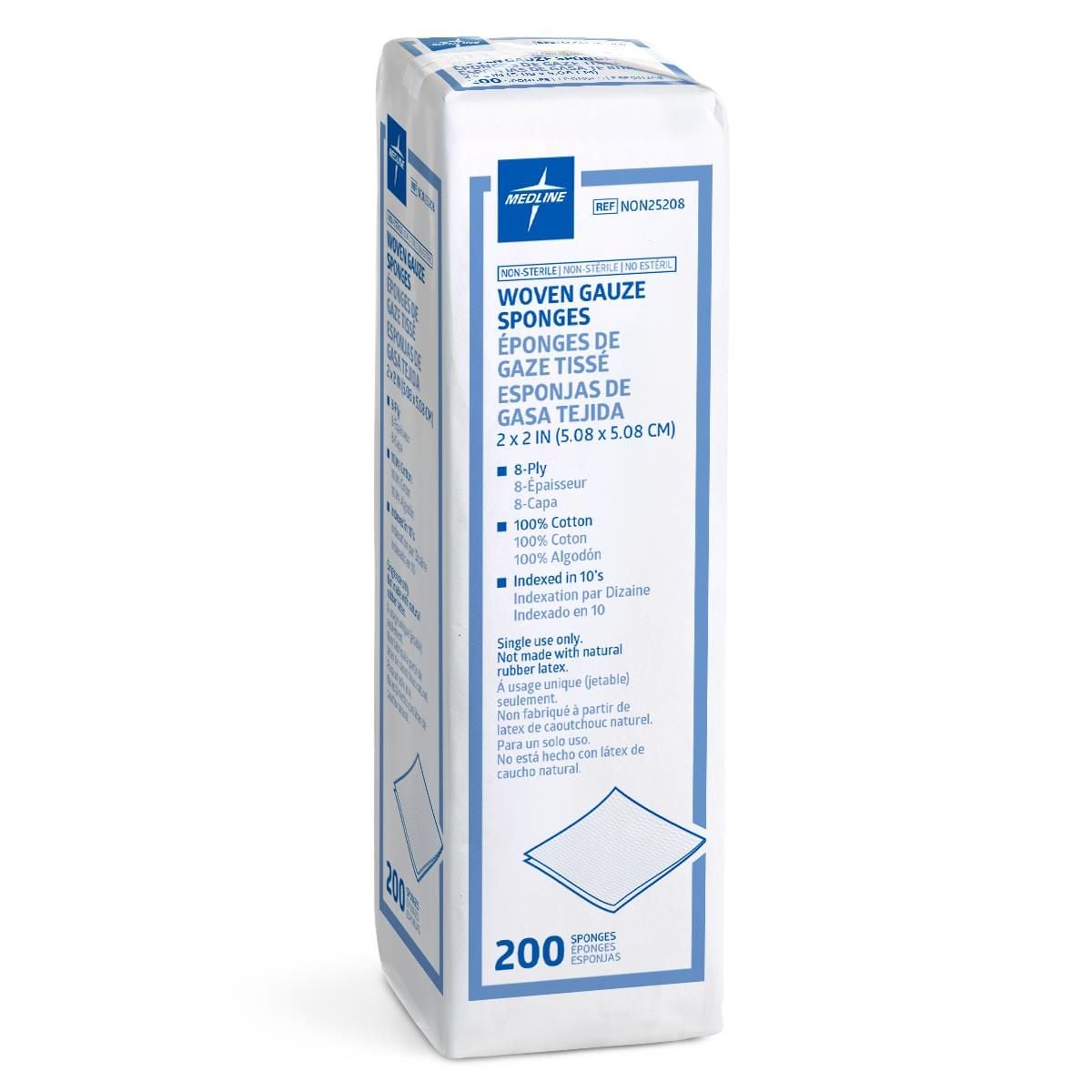 Medline 2 x 2 Inch Woven Gauze Sponges, 8 Ply - NON25208