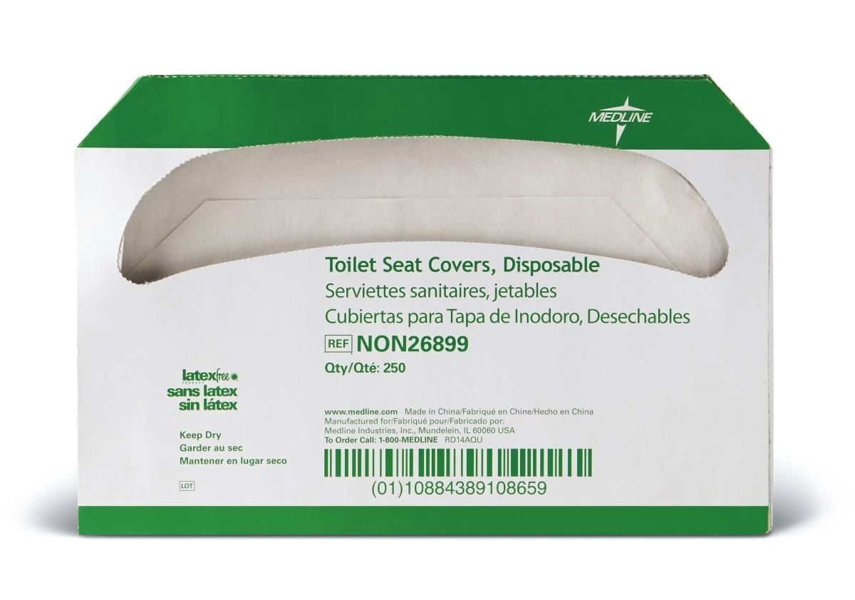 Medline Toilet Seat Covers, Half-Fold, Disposable