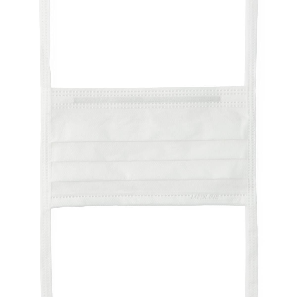 Medline ASTM Level 1 Sensitive Skin Surgical Face Masks with Ties, White - NON27386