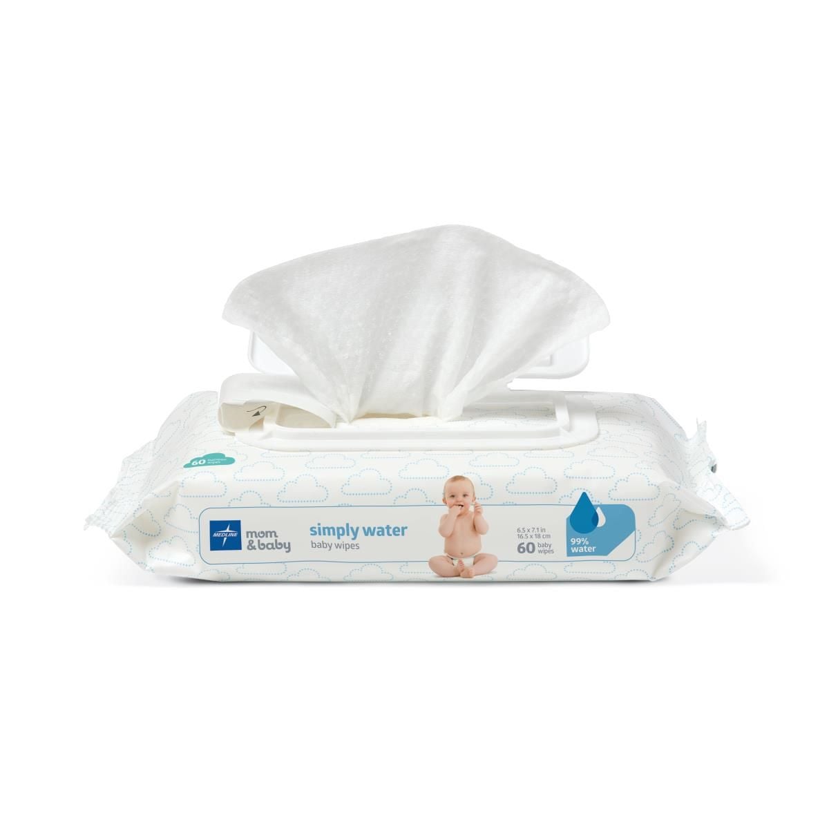 Medline Simply Water Wet Wipes, Fragrance-Free - SWW720