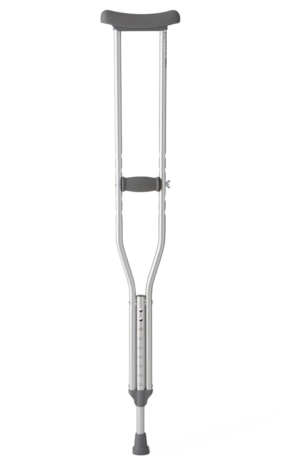 Medline Standard Steel Push-Button Crutches, Youth to Tall Adult