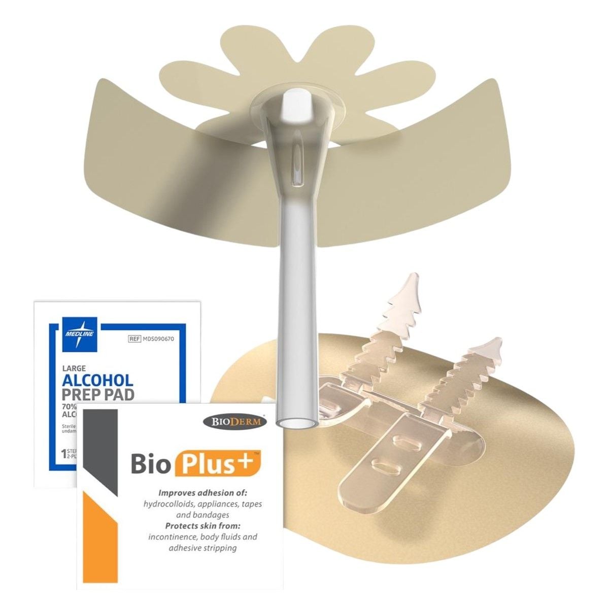 Catheter with CathGrip Securement Device and Prep Pads