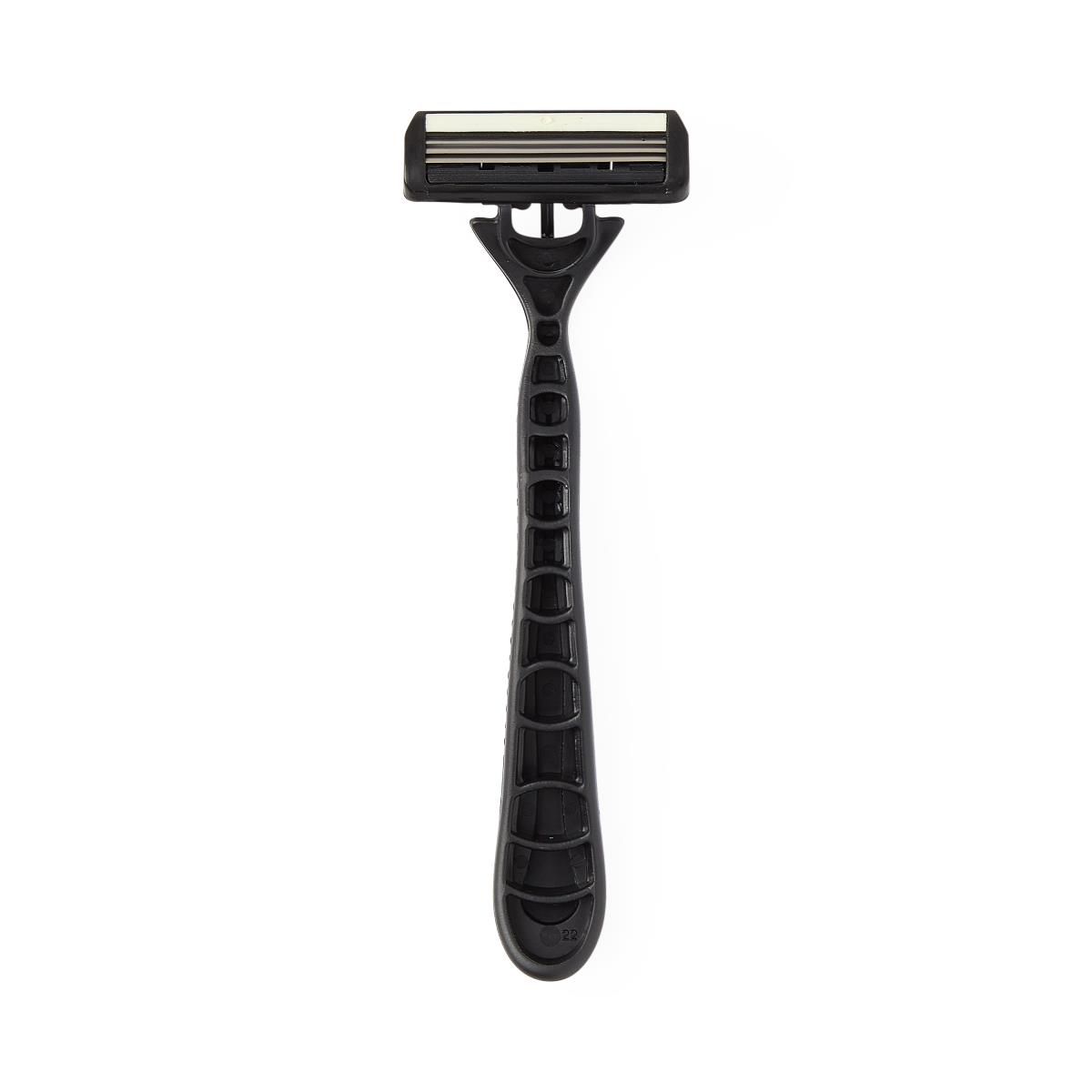 Medline Triple-Blade Facial Razors with Lubrication Strip, Blue