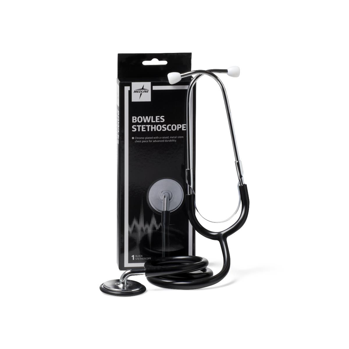 Medline Bowles Stethoscope, Black - MDS9515