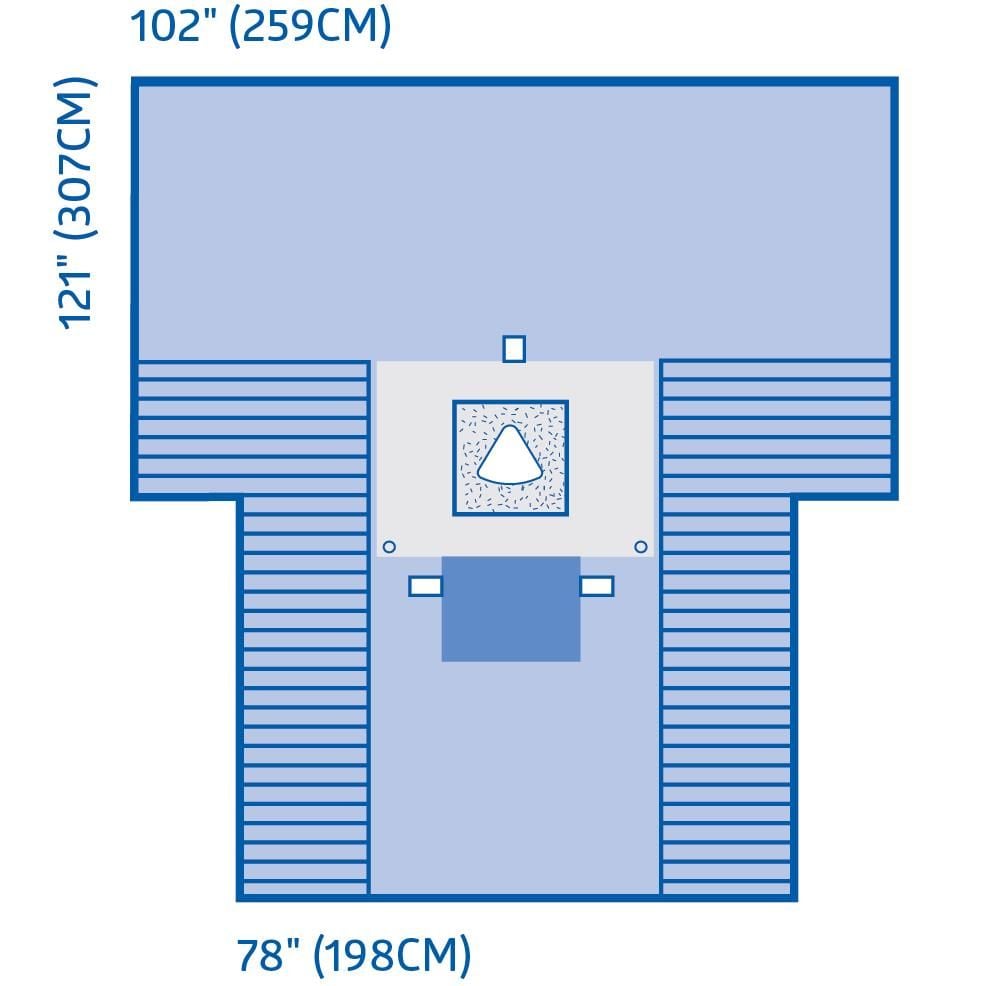 Medline Cesarean Section Surgical Drape, Pouch or Clear Screen - Fenestration