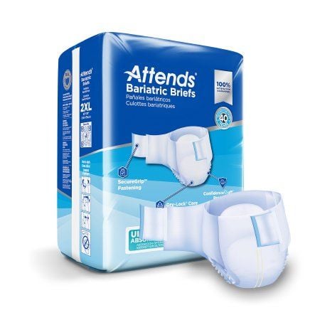 Unisex Adult Incontinence Brief Attends® Bariatric 4X-Large Disposable Heavy Absorbency