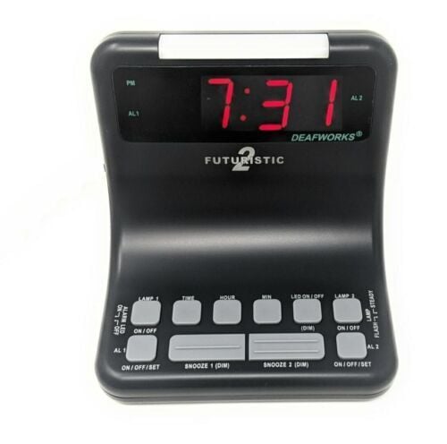 Image 2 of DEAFWORKS Futuristic 2 Alarm Clock