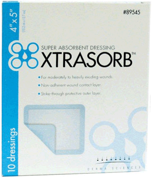 XtraSorb Classic Super Absorbent Dressings, Non-Adhesive - 4, 5, 6