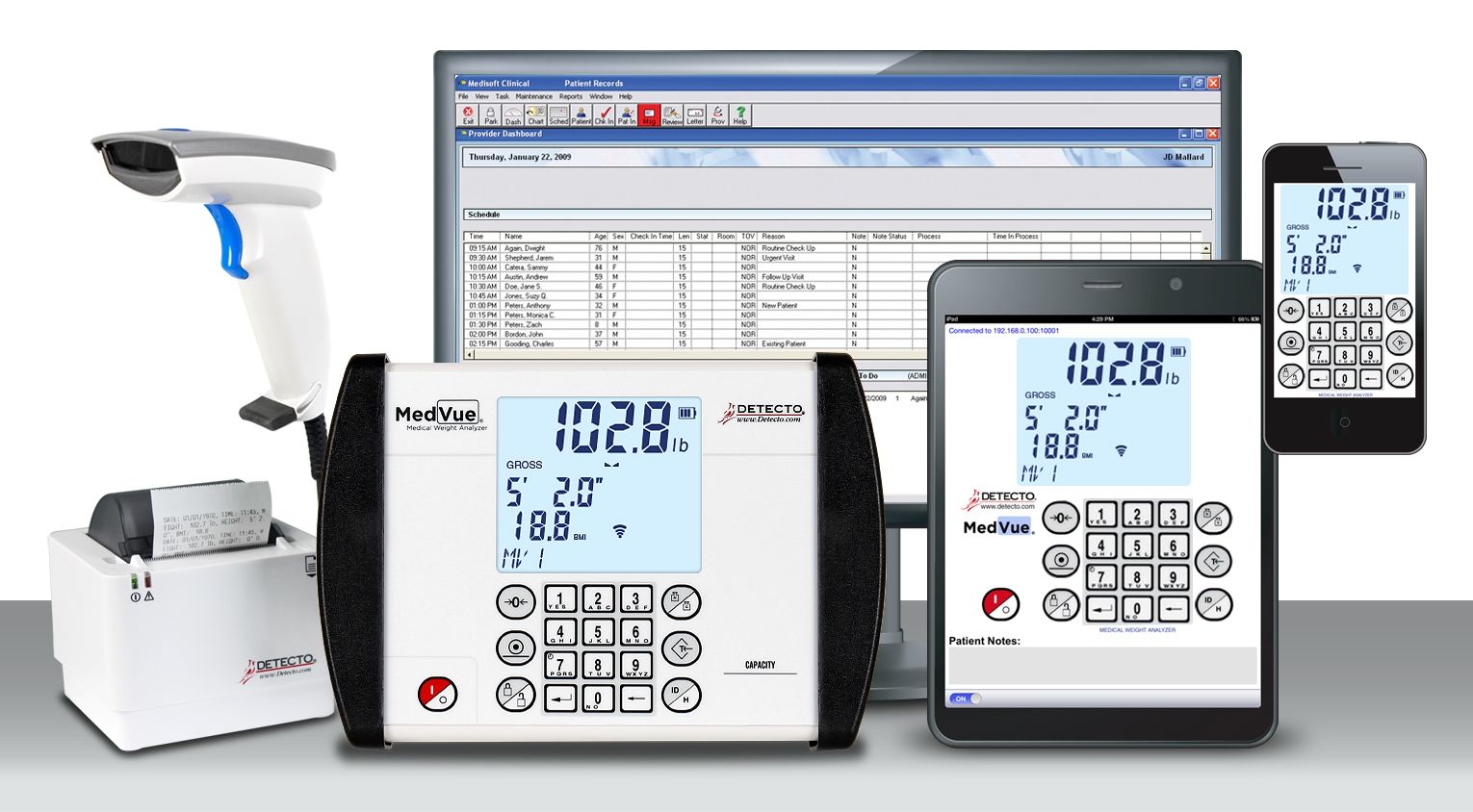 Image 5 of MedVue Analyzer Medical Weight Analysis - Detecto MV1 