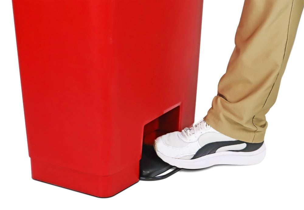 Man using foot pedal