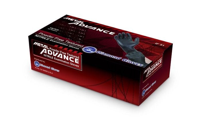 Image 1 of Diamond Gloves Metal Advance IF51 Nitrile Exam Gloves
