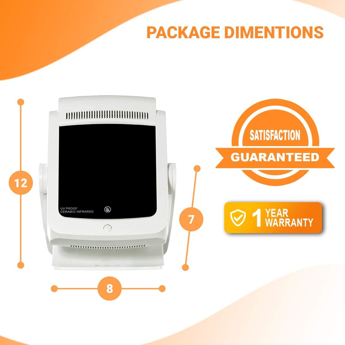 Infrared Heating Unit (TL100H) dimensions: 12 x 8 x 7 inches
