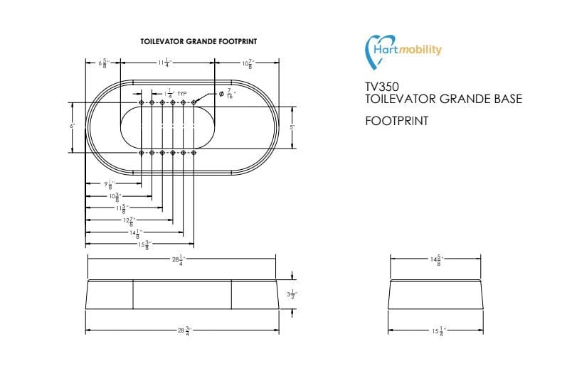 Toilevator Dimensions - Grande