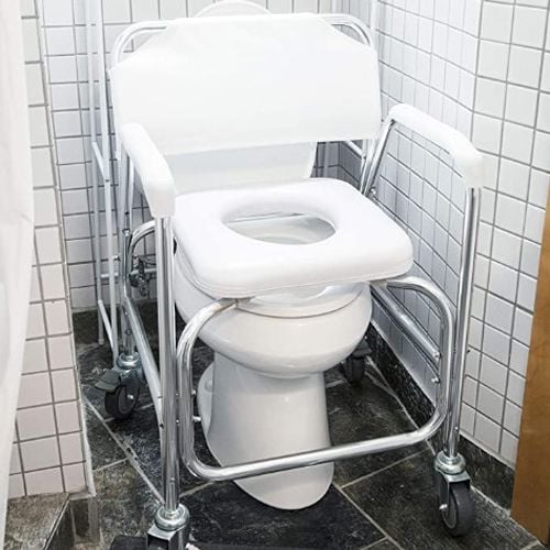 Transport Chair with Padded Toilet Seat