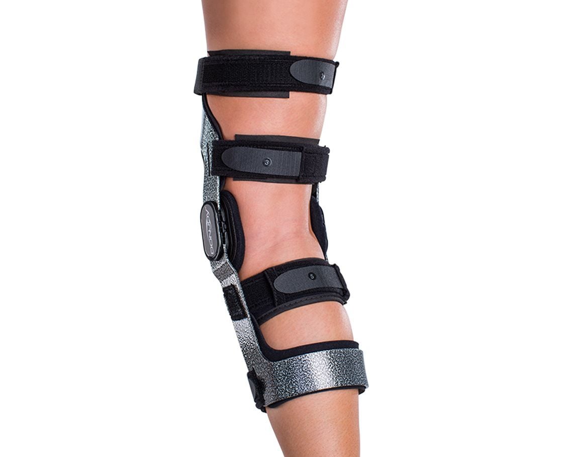 Backside View of ACL Armor Knee Brace with Standard Hinge, Standard Calf Length