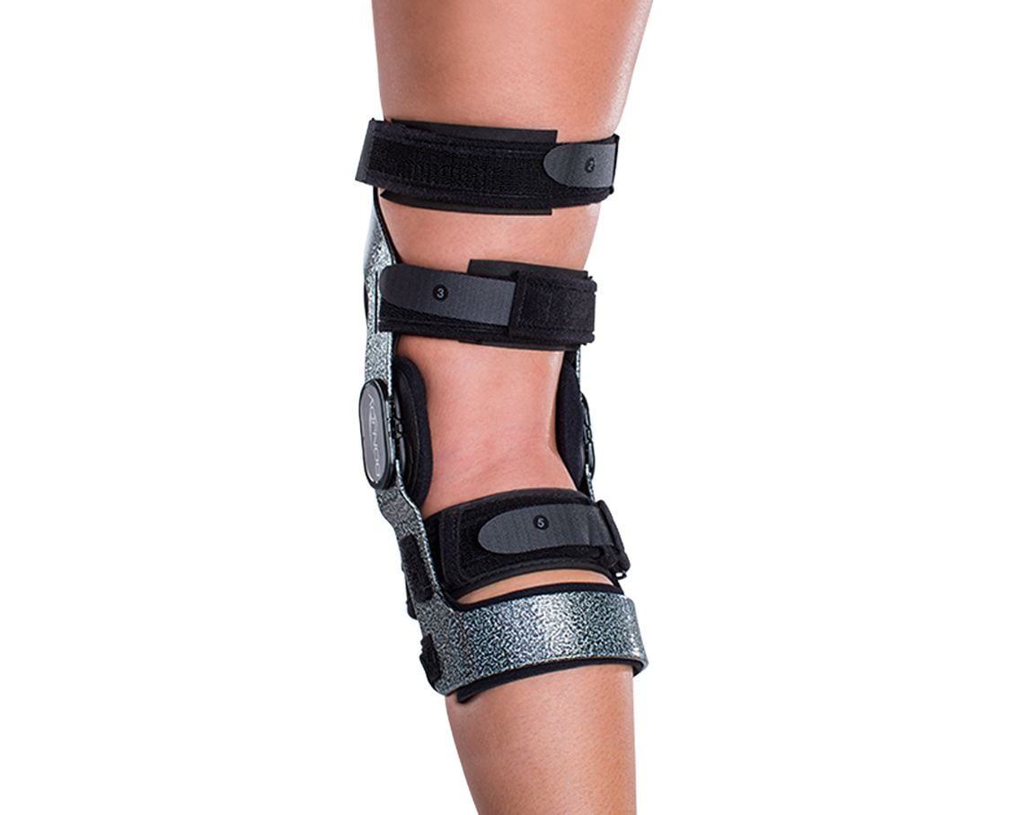 Backside View of ACL Armor Knee Brace with Standard Hinge, Short Calf Length